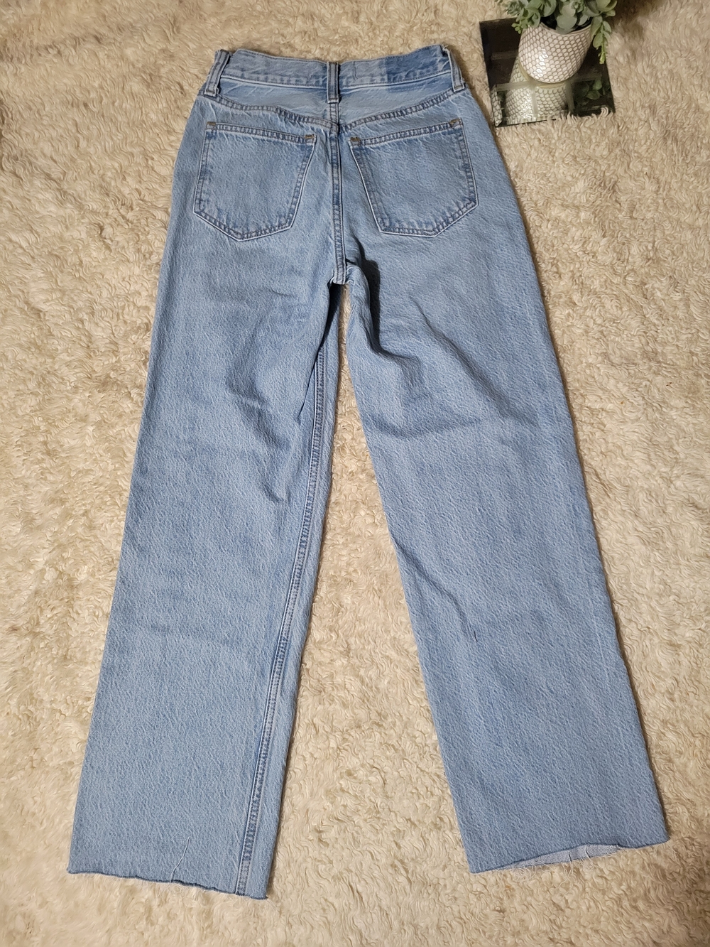 Abercrombie High Rise Loose Jean Light Blue Cotton Lyocell Blend W23 X L26 - Picture 6 of 16